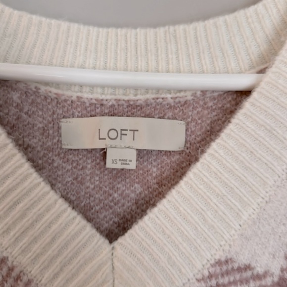 LOFT Plaid V-Neck Sweater - Picture 3 of 5